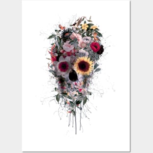 Skull Floral Posters and Art